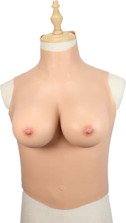 Siliconen Borstprothesen - D Cup - 100% hypoallergene medische siliconen - Navellengte - Wearable Borst - Kunstmatige Nep Borst - Valse Borsten - Borst - Siliconen Huid - Bodysuit - Crossdresser - Transgender - Travestiet - Body4Everybody — thumbnail 1