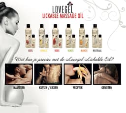 Lovegel - Erotisch massage olie - Neutral - 250 ml — thumbnail 2