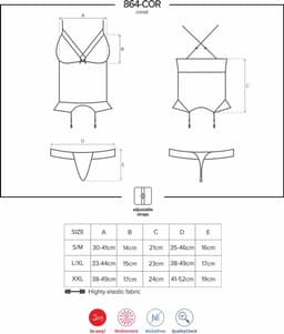 Obsessive Korset met String – Erotisch Korset – Maat L/XL – Zwart — thumbnail 4
