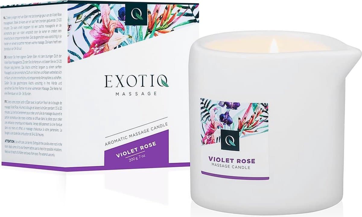 Exotiq - Massagekaars - Massage Kaars - Massage Candle - Violet Rose - 200g — afbeelding 1