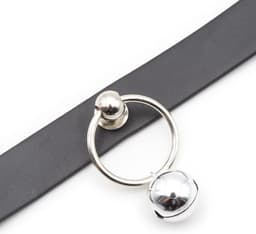 Banoch - Catbell Collar simple black - Zwart pu leer - bdsm - halsband — thumbnail 8