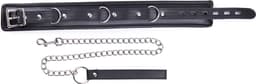 Banoch | Collar & Leash Silver | Zwarte Halsband met Zilverkleurige Riem | Verstelbare Bondage Halsband | PU Leer | BDSM — thumbnail 18