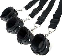 Bondage set Restraints For Limbs on bed - Zwart — thumbnail 4