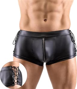 Boxer-Latex-Heren-Opwindend-Touwtjes-Rits-Erotisch-Zwart-Goedkoop — thumbnail 1