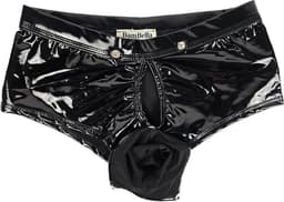BamBella ® - Boxer short Maat M Datex Zwart (Latex en stof SM kleding BDSM kruisloos erotische heren kleding — thumbnail 10