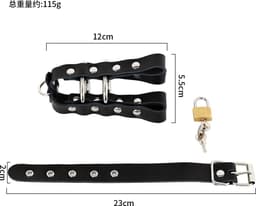 vscnovelty - chastity device - Cock Strap with Lock - PU leder — thumbnail 5