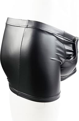 BamBella ® - Boxer short - Maat L - MAT glans - Zwart BDSM kleding kruisloos open kruis erotische heren kleding — thumbnail 2