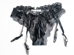 BamBella ® - Sexy String met jarretel clips - One size - Sexy Zwart Erotische onderbroek Heren — thumbnail 2