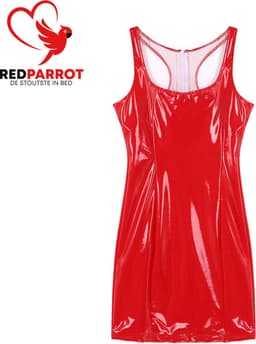 Korte latex jurk - Strak - Rood - Erotisch - Mini dress — thumbnail 3