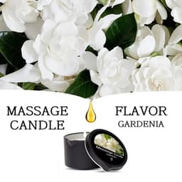Gardenia Essentiële Olie Massagekaars - Sensuele Warme Gietbeker Ontwerp - Hydraterend met Bloemige Geur voor Ontspannende Spa & Lichaamsverzorging - Romantische Decoratie|Aromatherapie Kaars, Massageoliën voor stellen — thumbnail 6