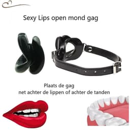 Erodit® Sexy Lips open mond gag - Siliconen Zwarte lippen gag - Fetish gag - Open mond gag - Mond gag - O-ring gag - SexToy - BDSM - Sex bondage spel mannen - Erotiek - Seks speeltjes koppels - Mannen - Vrouwen — thumbnail 4