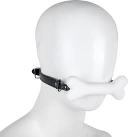 Banoch - Mouthgag bone - siliconen gag bot - honden bot wit - puppy play — thumbnail 7
