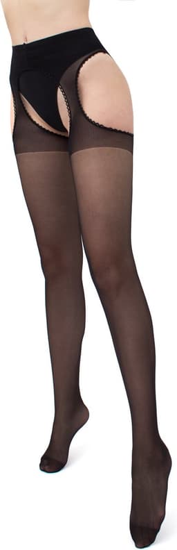 GIULIA Panty - Love 20 - Open Kruis Panty - Strip Panty - Erotiek - Open Heupen - 20 Den - XLarge - Zwart — thumbnail 1