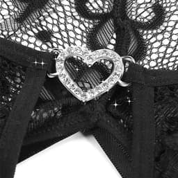 ZOETTT Sexy Teddy met Bloemenkant zwart - Maat M - Sexy lingerie - Verleidelijke lingerie — thumbnail 4