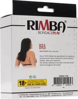 Rimba Bondage Play - Leren BH Top met Clipsluiting Achter - Zwart — thumbnail 3