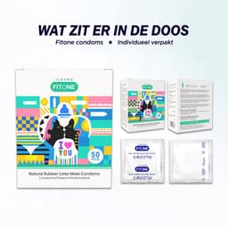 condooms mix-70 stuks- condooms normaal met glijmiddel 50 stuks+condooms ribbels 10 stuks +condooms noppen 10 stuks-condooms 52mm- condooms voordeelverpakking-FiTONE — thumbnail 6