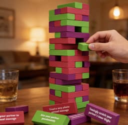 erotische spelletjes voor koppels –erotische bordspelen voor koppels – tower of pleasure 54 blokken + FiTONE condooms met ribbels 12 stuks–FiTONE Date Night Set — thumbnail 8