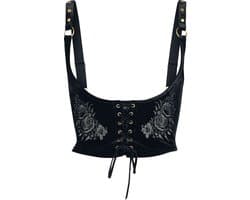 Killstar Nocturne Nights - A Devil'S Rose Underbust Corset Dames Korset - zwart - 3XL