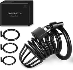 DOWO® - Kuisheidskooi - Black Panther - Metaal - Peniskooi - Kuisheidskooi voor Mannen - Chastity cage - Staal – Zwart - 3 Maten — thumbnail 1