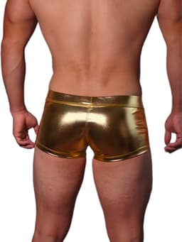 Heren Boxershort Goud - Sexy heren boxershorts erotiek - Trendy clubwear boxer mannen - Sexy men's boxer gold - maat S/M — thumbnail 5