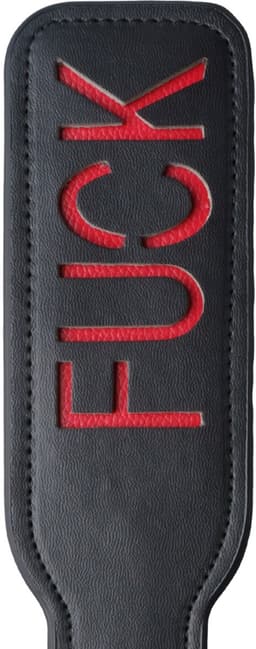 BDSM Paddle met ‘FUCK’-Print – Zwart/Rood – PU Leer – Dominantie Accessoire voor Spanking & Roleplay — thumbnail 3