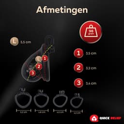 Quick Relief Elite Lock™ Nub - Chastity cage - Kuisheidskooi met 4 ringmaten - Kuisheidskooi voor Mannen - Sissy - Cock Cage - Zwart — thumbnail 7