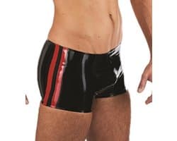 Mister B Rubber Trunks zwart met rode bies xl