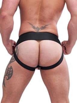 Mister B leren premium jockstrap met oranje bies - medium — thumbnail 2