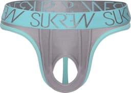 SUKREW U-Style Classic Thong Silver Sparkle - MAAT M - Erotisch Heren Ondergoed - String voor Man - Sexy mannen String — thumbnail 1