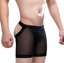 Transparante Mesh Heren Boxershort - Open Billen - Lingerie - Ondergoed — thumbnail 2
