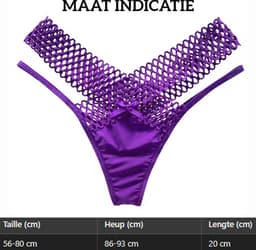 Semi-transparante hoge taille string - Vrouwen slip one size - XS, S en M - Crossband - Uitgehold — thumbnail 2