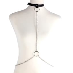 Sexy Choker Harnas Ketting - Dames Lingerie - Lichaams sieraad - Halsband — thumbnail 1