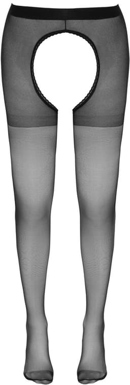 Cottelli Collection – Erotische Kousen met Open Kruis Ontwerp voor een Toegankelijk Seksuele Benadering – Maat L/XL - Zwart — thumbnail 2