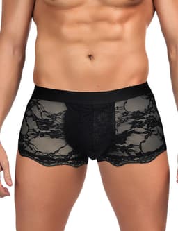 Zeloria Heren Kant Boxer – Transparante Erotische Lace Boxershort – Zwart – L – Stretch & Comfort — thumbnail 16