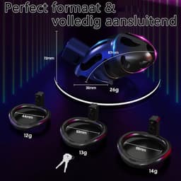 DOWO® - Kuisheidskooi - Peniskooi - Kuisheidskooi voor Mannen - Chastity cage - ABS - Zwart - 3 Maten — thumbnail 5