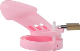 Banoch | Cockcage Pink | siliconen | roze Chastity Cage met 5 ringen | medium / large — thumbnail 6
