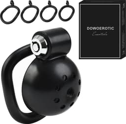 DOWO® - Mini Locker - Kuisheidskooi- Chastity cage - Peniskooi – Hemisferisch - ABS - Zwart - 4 Maten — thumbnail 1