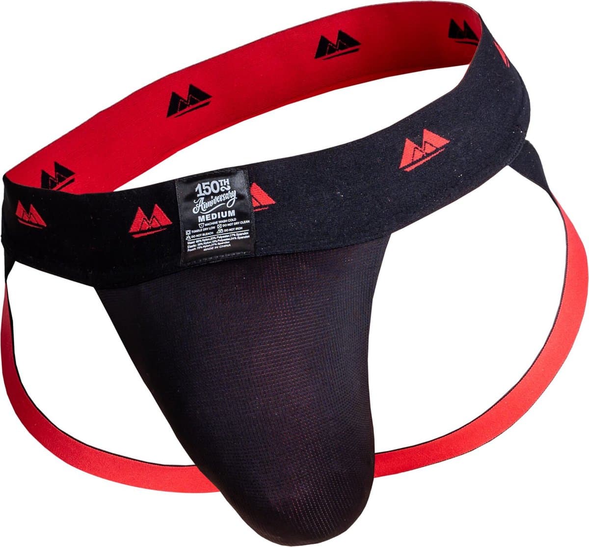 MM Sports The Original Jockstrap 2 inch Reversible Black/Red - MAAT M - Heren Ondergoed - Jockstrap voor Man - Mannen Jock — afbeelding 1