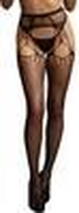Shredded Suspender Pantyhose - Black - O/SO/S — thumbnail 1