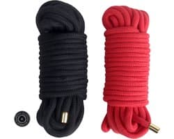 Banoch | Bondagetouw extra zacht 10 meter rood & zwart in opbergtas