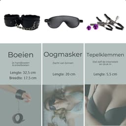 DOWO® - BDSM Extreme Bondage Set - 16 Delig - Erotische Dobbelsteen - SM Handboeien - Zweep / Veer / Zweepje - Sex Toys voor Koppels - Seksspeeltjes voor Mannen en Vrouwen - Sex Pakket en Toys - Zwart — thumbnail 10