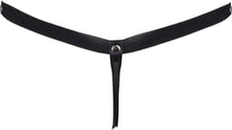 Heren slip van leer - BDSM - Knoopjes sluiting voor open kruis functie - G-string - Elastische banden - Lederen erotische ondergoed — thumbnail 2