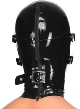 Red Parrot full latex bondage masker - 100% Latex - Gespen en riemen - Oogmasker - BDSM seks masker - Gezicht - Latex fetisj - Zeer hoge kwaliteit - Unisex — thumbnail 3