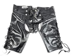BamBella ® Nep Leer broek - Maat S - Zwart - BDSM kleding erotische onderbroek heren kleding — thumbnail 9
