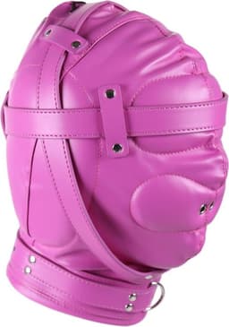 Banoch - Reticent Hood Hot Pink -Roze bondage masker van pu Leer | BDSM — thumbnail 4
