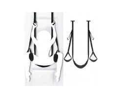 Oneay Deurseksschommel met zitje, BDSM-beperkingen, hangende deur, dijbeenbanden, verstelbare sexy slavenbondageschommel, handboeien, dijbeenboeien, seksmeubels, seksspeeltjes voor volwassenen voor koppels, SM-spelletjes, draagvermogen tot 136 kg