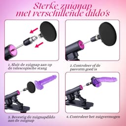 Sex Machine Met 7 Luxe Opzetstukken - Dildo - Neukmachine - Fuck machine Met Afstandsbediening - Compleet Sexmachine Pakket – Inclusief Dildo’s en Anaal Dildo's – Seksmachine Voor Mannen en Vrouwen - Discreet Verzonden — thumbnail 5
