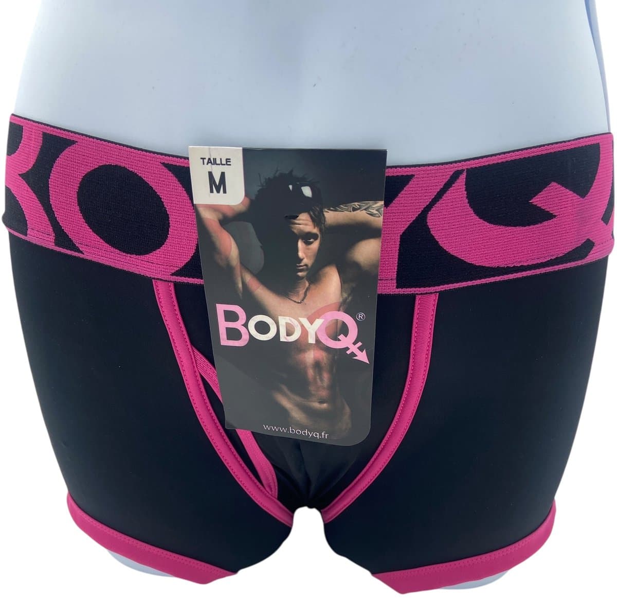 BodyQ Sexy Heren Boxershort – Zwart/Roze – Erotische Herenlingerie – Maat S — afbeelding 1