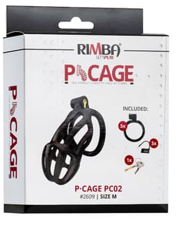 Rimba Toys - P-Cage PC02 - Kunststof Kuisheidskooi - Peniskooi - Chastity - Zwart — thumbnail 4