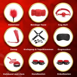 Toys Hub® Luxe BDSM Set voor Koppels - Bondage - Oogmasker – Zweep – Tepelklemmen - BDSM Extreme – Sex Toys Couples – Verstelbaar - Premium Opbergtas — thumbnail 12